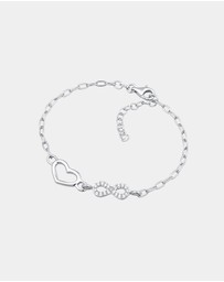 Elli Jewelry - Bracelet Crystal Heart 925 Sterling Silver