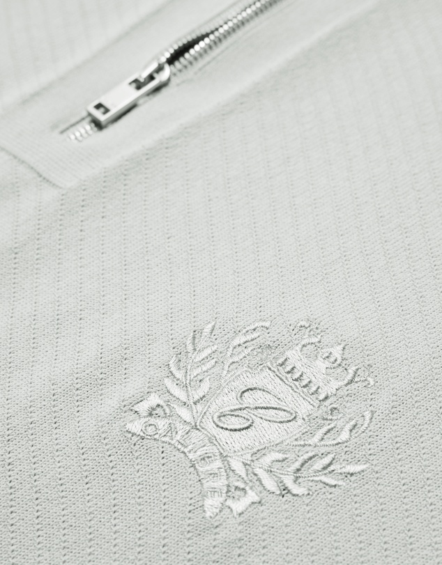 Calibre - Cotton Zip Neck Polo Silver