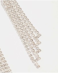 Lovisa - Twisted Diamante Cup Chain Drop Silver Earrings