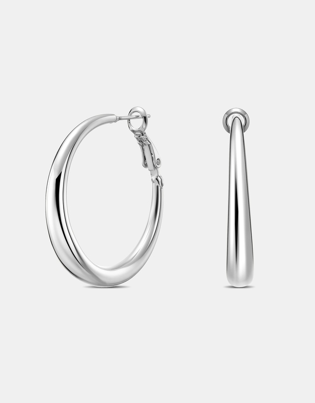 Mestige - Moonbeam Hoops - Silver Plated