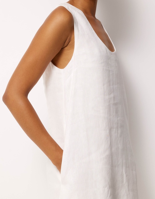 AERE - Orla Linen U-Neck Mini Dress