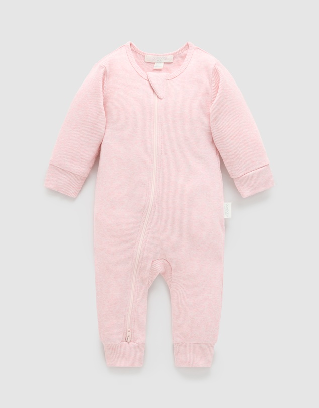 Purebaby - Ribbed Zip Growsuit -Kids-Babies