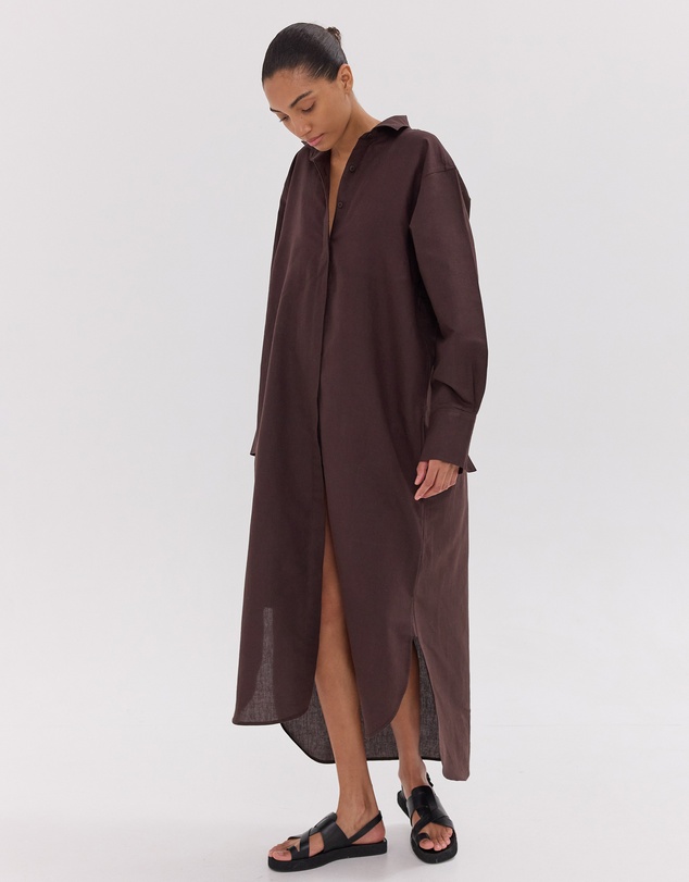Cloth & Co. - The Shirt Dress Brazil Nut