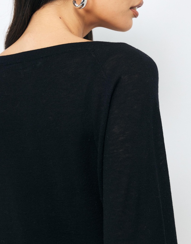 AERE - Asha Semi-Sheer Merino Wool Henley Top