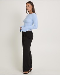 Subtitled - Hally Boat Neck Long Sleeve Knit Top