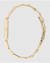 Furla - Baguette Gold-Tone Black Bracelet Watch