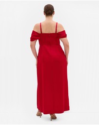 City Chic - Plus size Forbidden Love Maxi Dress - red