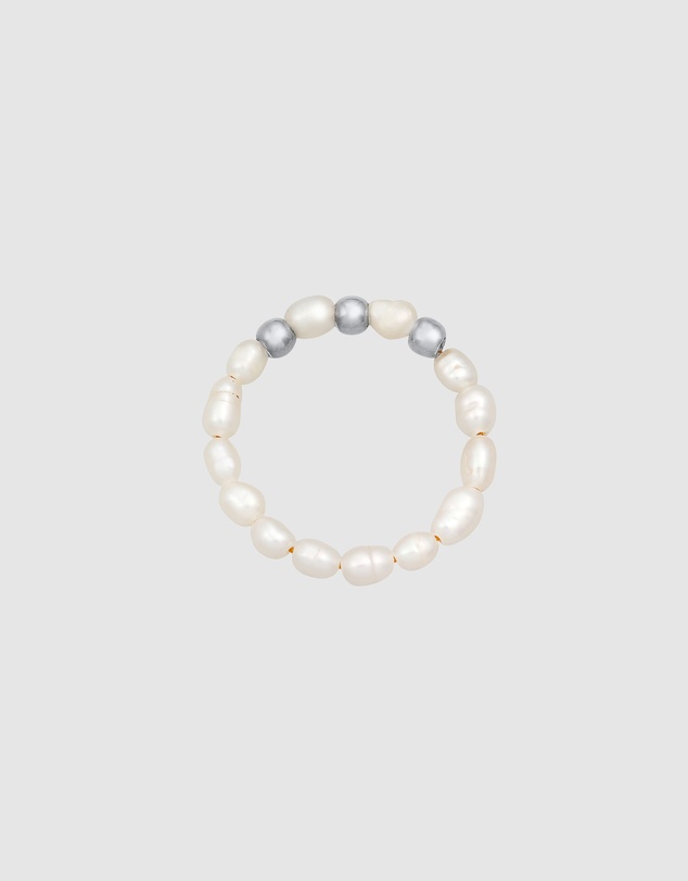 Elli Jewelry - Freshwater Pearl Beaded Ring in 925 Silver