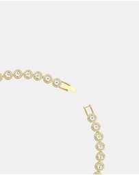 Swarovski - Una Angelic Tennis Necklace, Round Cut, White, Gold-Tone Plated