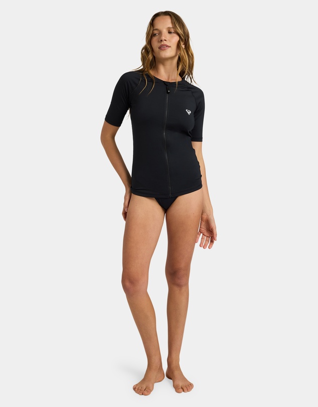 Roxy - Womens Essentials Zip Short Sleeve Rashguard