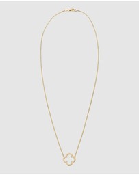 Elli Jewelry - Necklace Cloverleaf Pendant Elegant Luck with Zirconia Crystals in 925 Sterling Silver Gold Plated