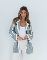 Esther & Co - Adelle Coatigan - Grey Print