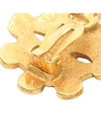 Pre-Loved by Azura Reborn - Pre-Loved Gold Plated CC Floral Clip On Earrings