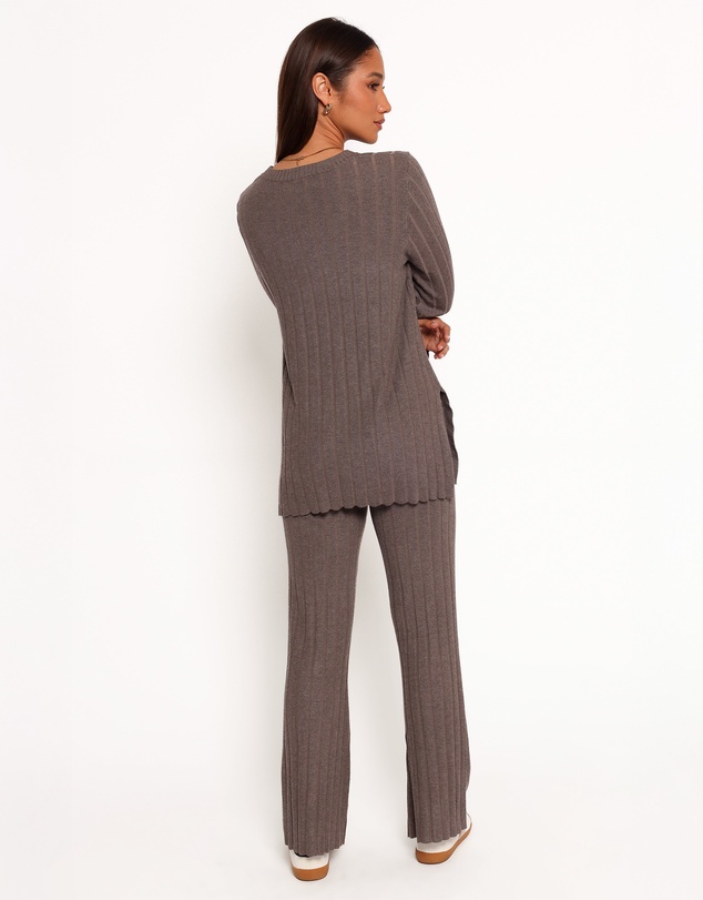 Petal & Pup - Silvie Long Sleeve Knitted Set - Charcoal Grey