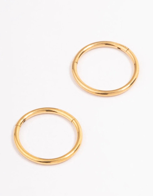 Lovisa - Gold Plated Surgical Steel Fine Sleeper Earrings 8mm
