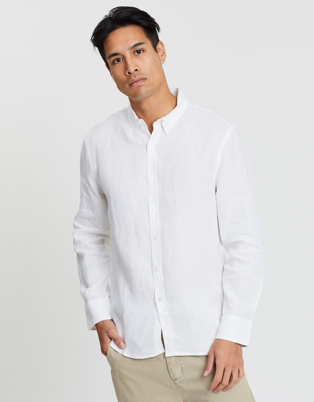 The Rocks Push - The Rocks Push Linen Shirt Men White