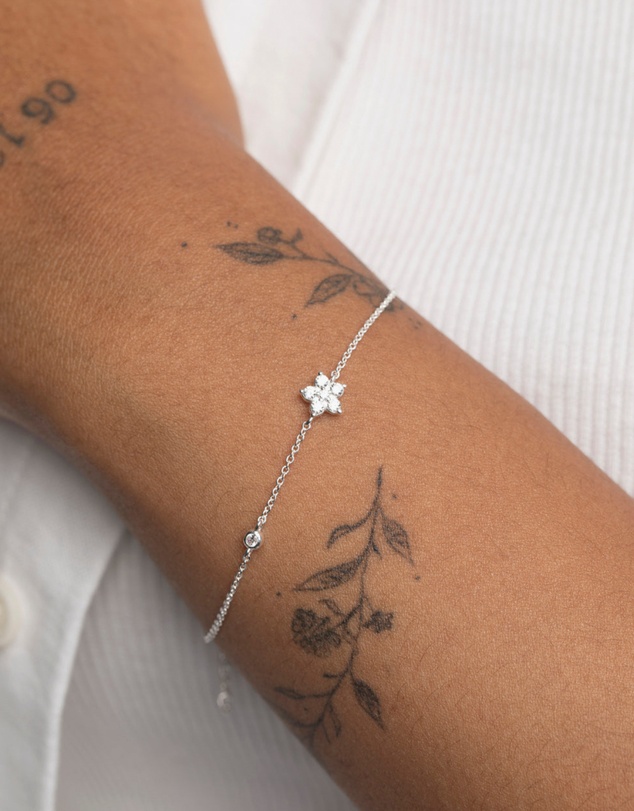 Lovisa - Sterling Silver Cubic Zirconia Flower Bracelet