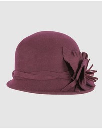 Max Alexander - Winter Felt Plum Cloche Hat