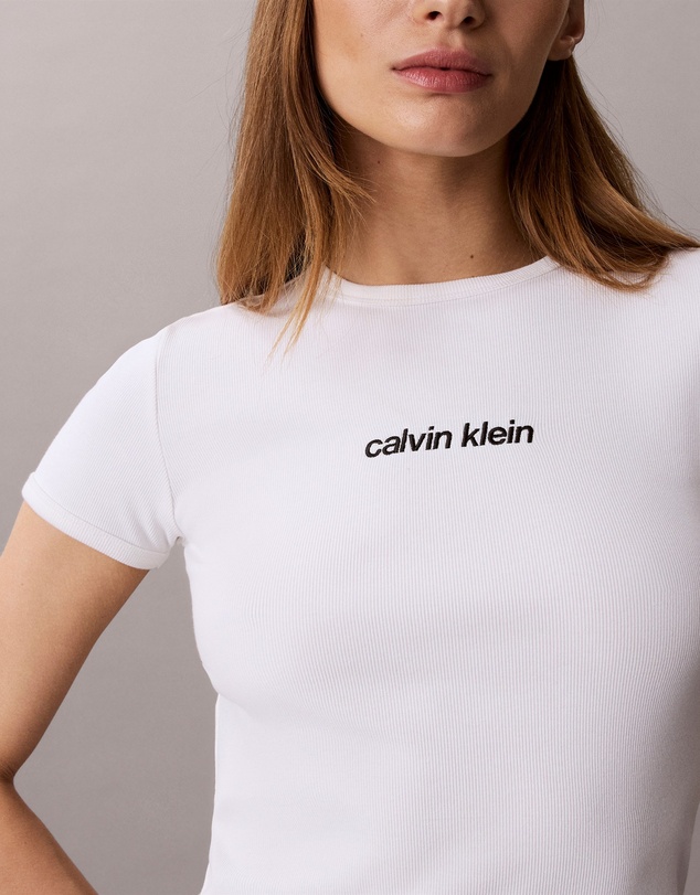 Calvin Klein Jeans - Contour Rib Logo Cropped Tee