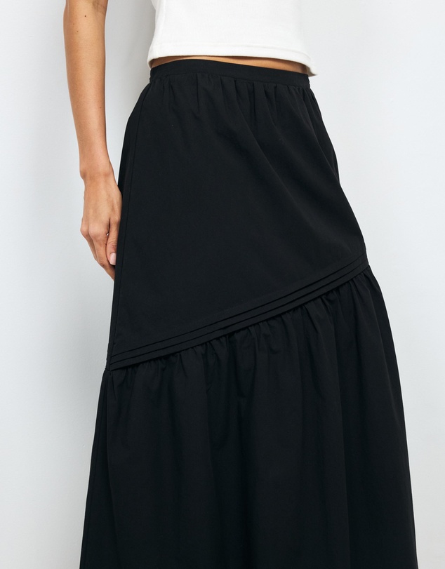 AERE - Margot Cotton Asymmetric Maxi Skirt