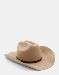 Morgan & Taylor - Marlowe Wool Cowboy Fedora in Beige