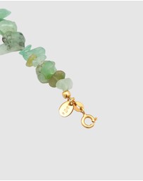 Elli Jewelry - Necklace Choker Timeless Trend with Aventurine Stones in 925 Sterling Silver Gold Plated