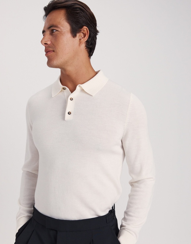 SABA - Franklin Merino Wool Long Sleeve Polo