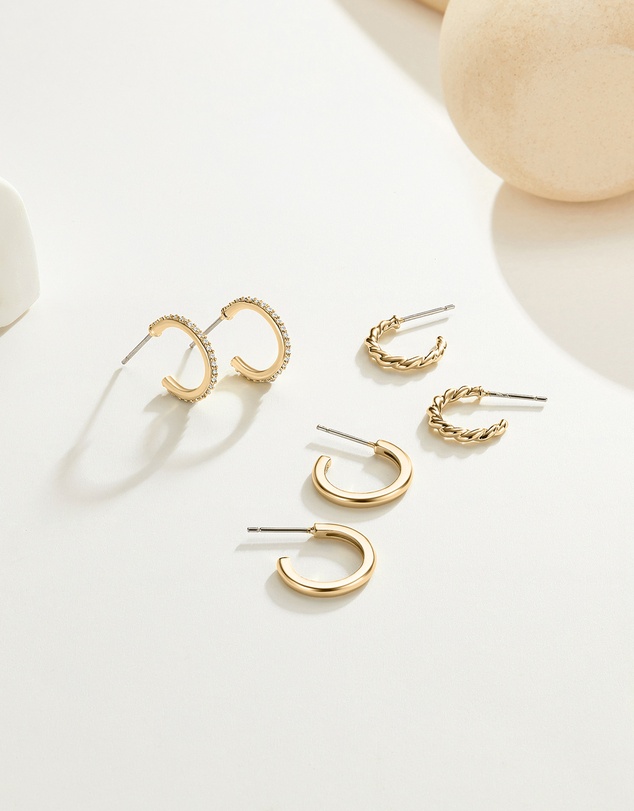 Mestige - Radiance Hoops Set - 18K Gold Plated