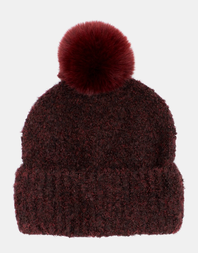 Morgan & Taylor - Elsie Boucle Beanie in Burgundy Red