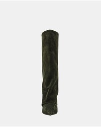 Steve Madden - Luca Olive Suede Heeled Boots