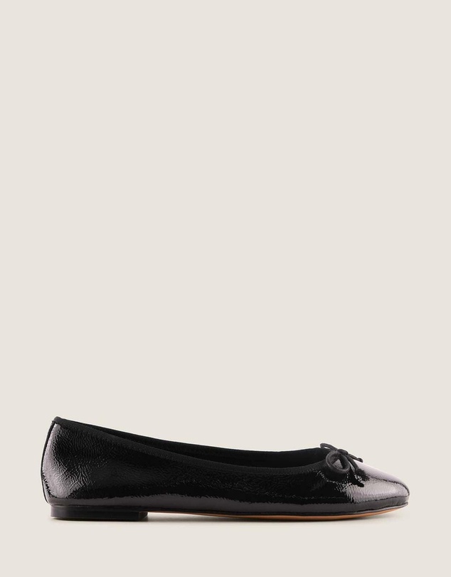 Shelly Shen - Poet Ballet Flats Black Crinkle Patent