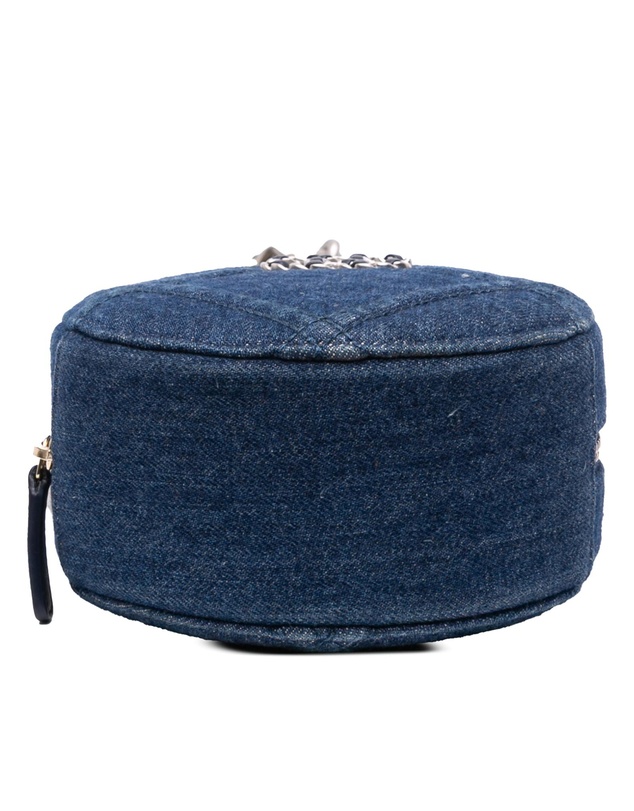Pre-Loved by Azura Reborn - Pre-Loved Denim 19 Round Clutch with Chain