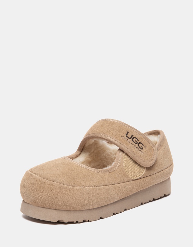 EVERAU - Australian Shepherd Ugg Millie Kids Cow Suede Upper Loafer Oxfords Flats