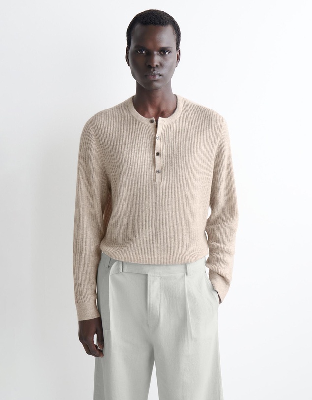 COS - Cashmere-Linen Henley T-Shirt