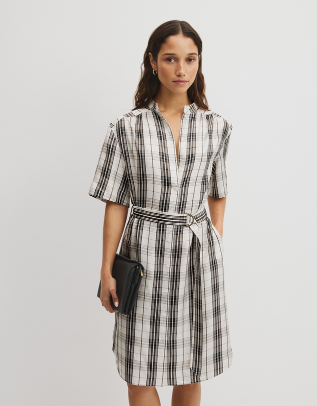 Country Road - Check Silk Shirt Dress