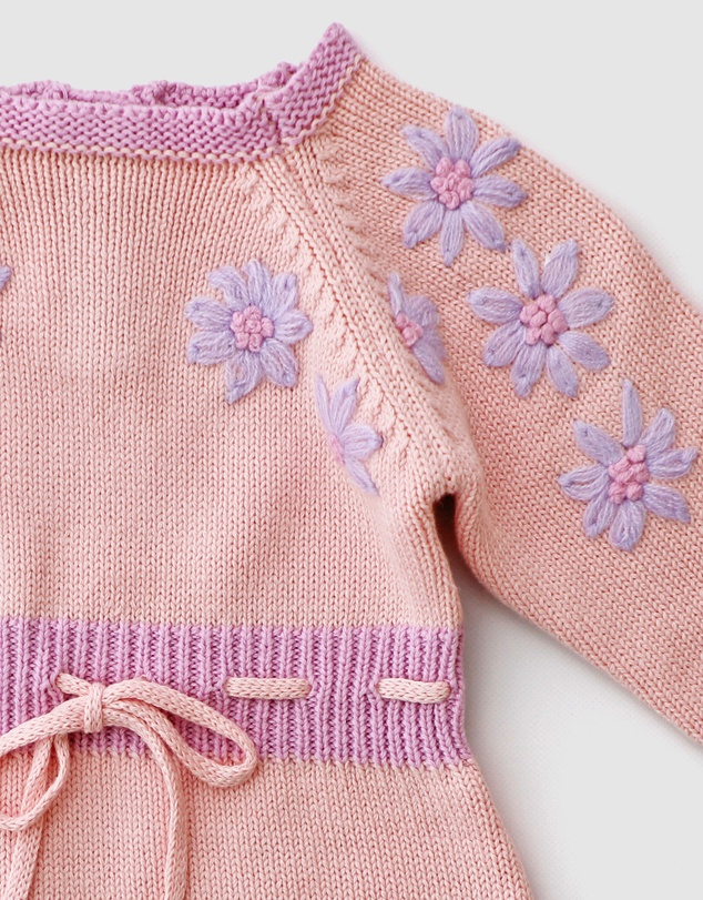 WITH LOVE FOR KIDS - Long Sleeve Knitted Romper - Babies