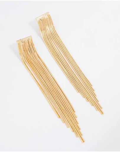 Lovisa - Gold Plated Box Chain Waterfall Drop Earrings