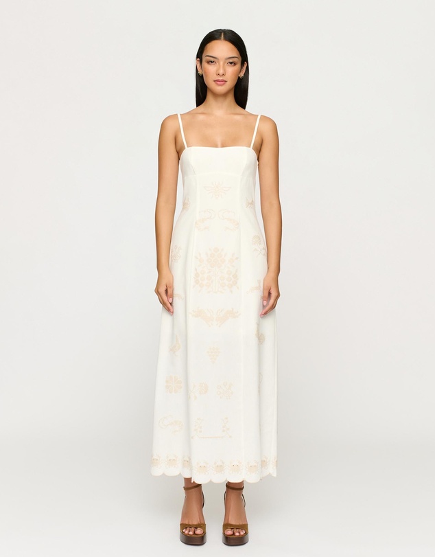 Clea - Satine Embroidered Dress