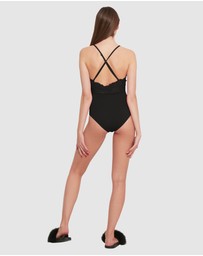 Oh!Zuza - Viscose & Sheer Lace Lingerie Bodysuit