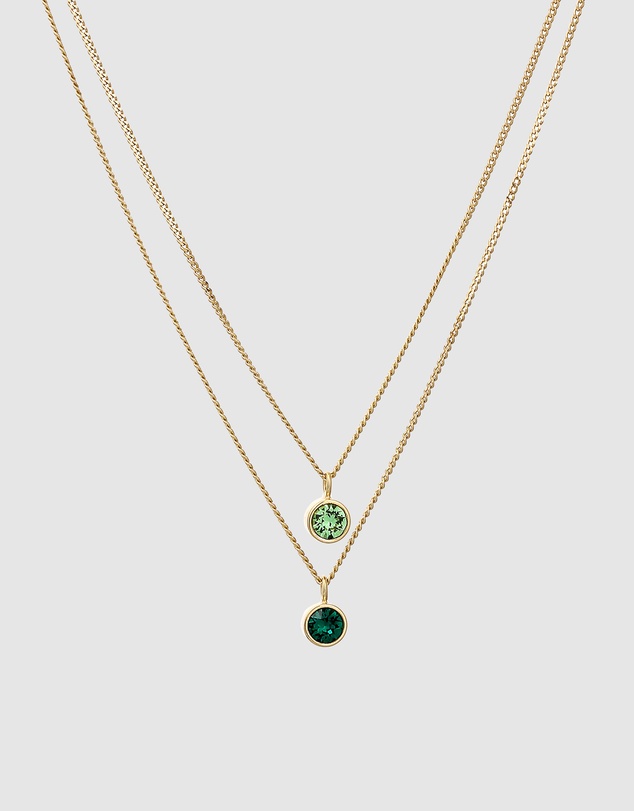 Elli Jewelry - Necklace Layer Crystal 925 Sterling Silver Gold-Plated