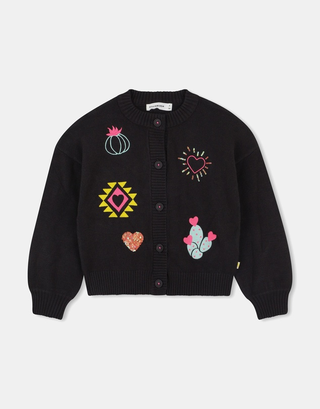 Billieblush - Embroidered Crew Knitted Cardigan - Kids-Teens