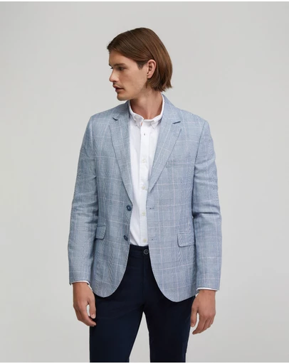Oxford - Blake Linen Blend Check Blazer