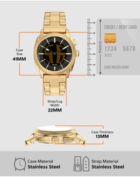 Fossil - Machine Gold Tone Analogue-Digital Watch