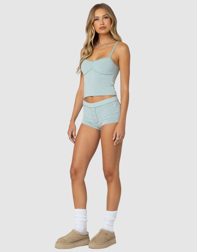 EDIKTED - Maelle Pointelle Micro Shorts
