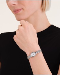 Rosefield - Mini Oval Silver-Tone Woven Mesh Watch