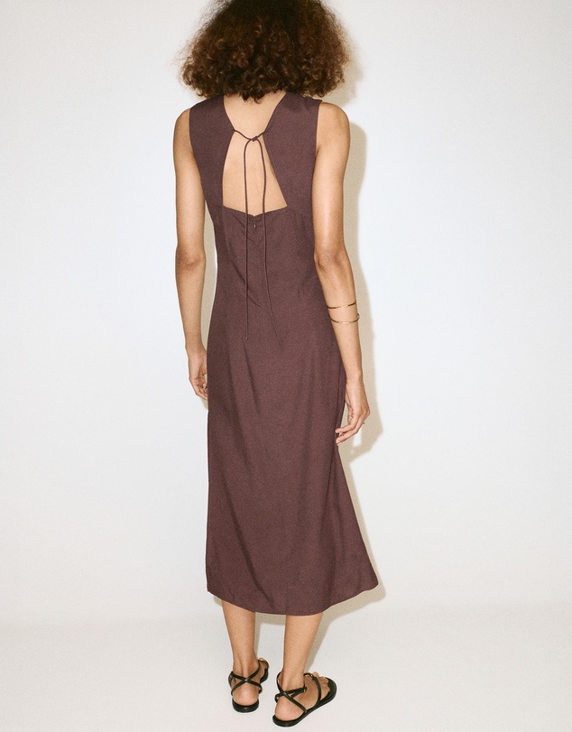 M.N.G - Side Ruched Dress with Tie Detail