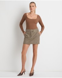 Dazie - Whimsey Houndstooth Mini Skirt