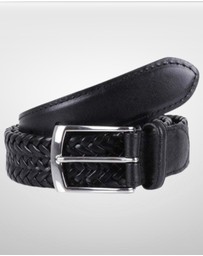 DENTS - Woven Stretch Plaited Leather Belt