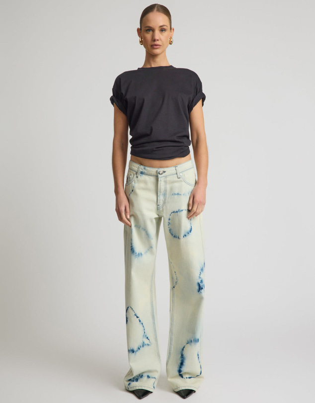 ONE TEASPOON - Revival Tie-Dye Lowriders Low Waist Wide Leg Denim - Tie Dye Dreams