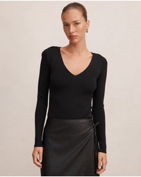 Forever New - Emi Knitted Plunge Neck Bodysuit